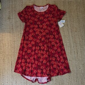 LuLaRoe Red and Orange Floral Dress